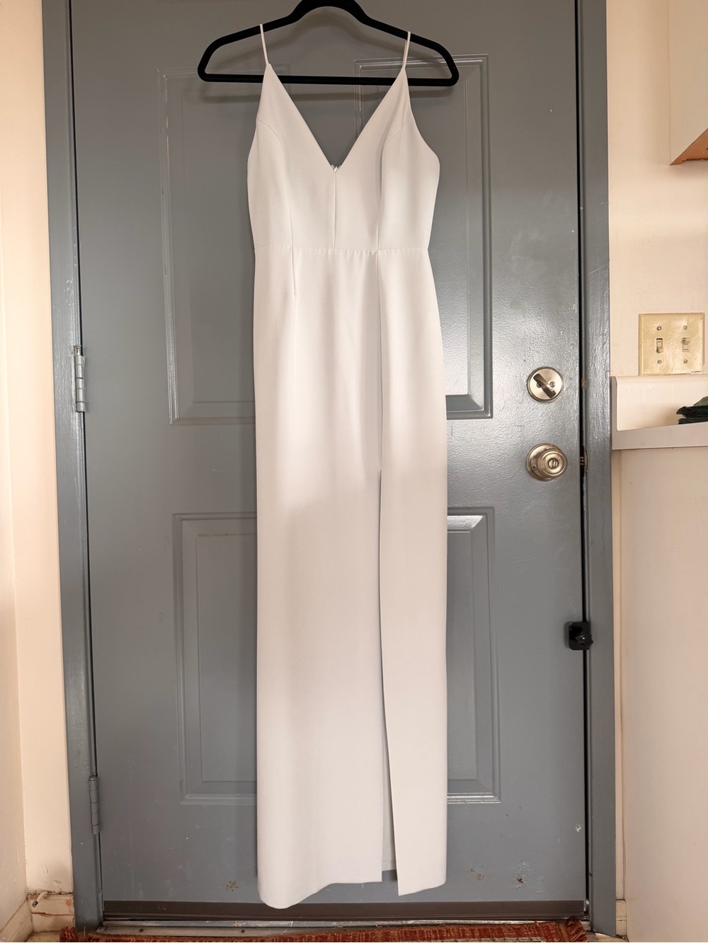 Wayf Light Blue Maxi Dress with V-Neck and Slit
